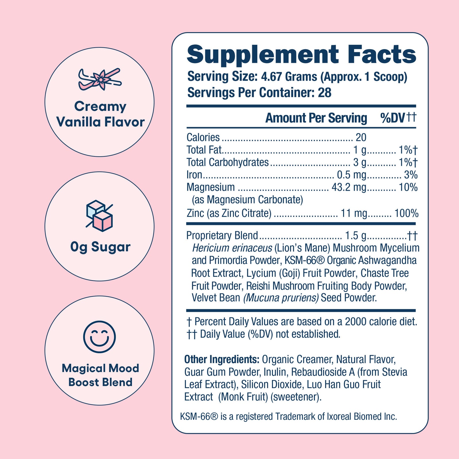 Mood Boost supplement facts panel