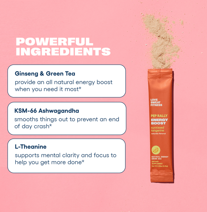 Pep Rally Energy - Powerful ingredients, Ginseng, Green Tea, KSM-66 Ashwagandha, L-Theanine