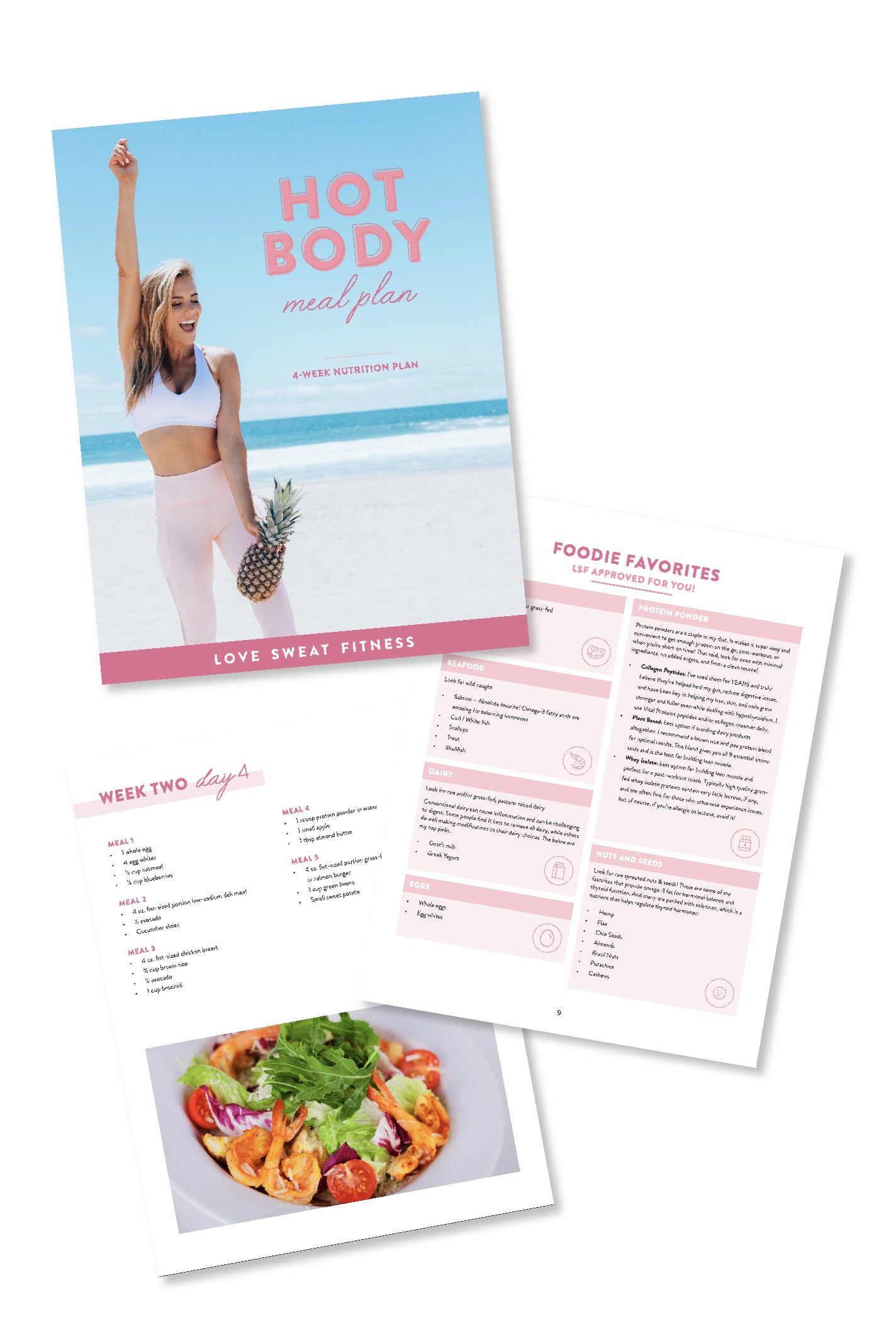 Inside pages of the Hot Body Meal Plan