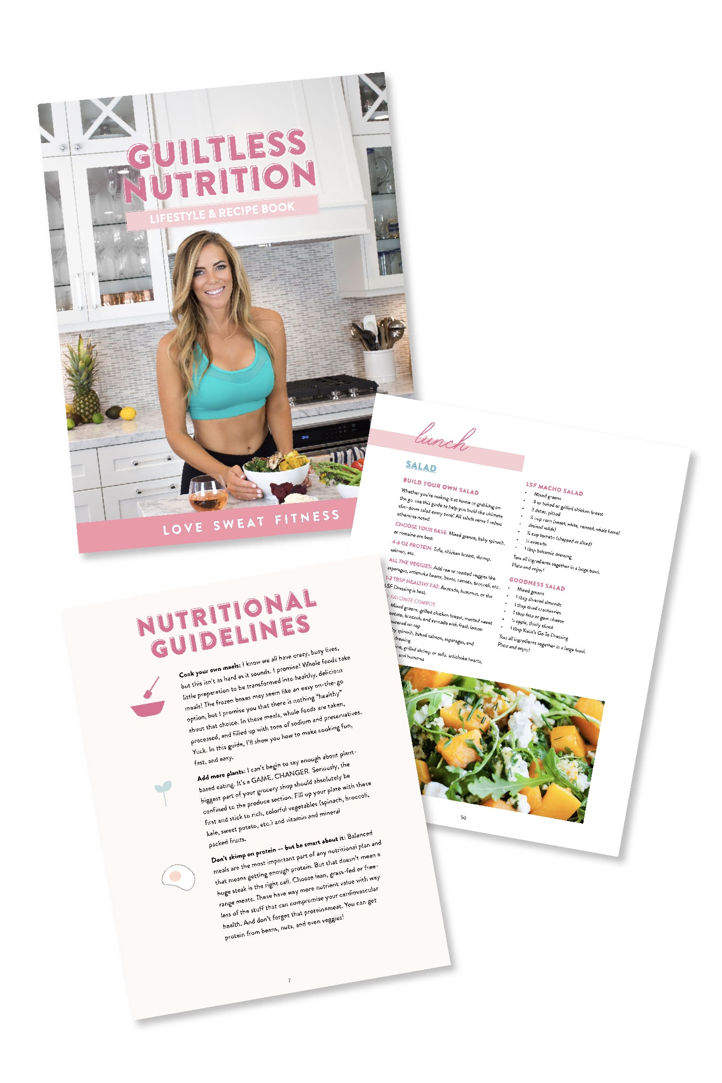 Inside pages of the Guiltless Nutrition Guide