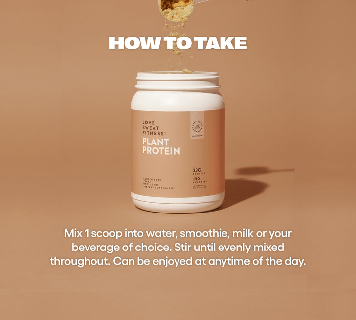 Peanut Butter Protein - How to use - Mix 1 scoop into water, smoothie or milk and enjoy