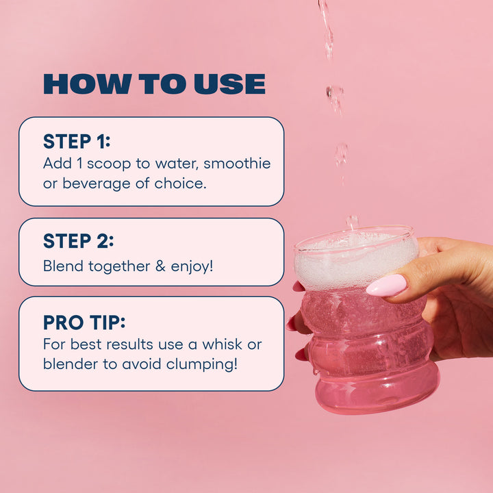 Add to 1 scoop of water or smoothie, blend and enjoy Natural Beauty blend!