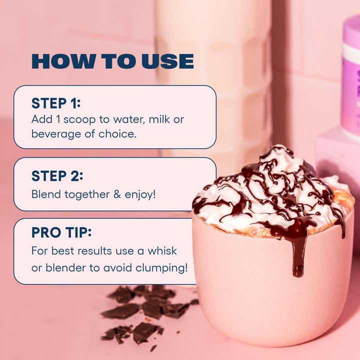 How to use: Add to water or milk, blend and enjoy