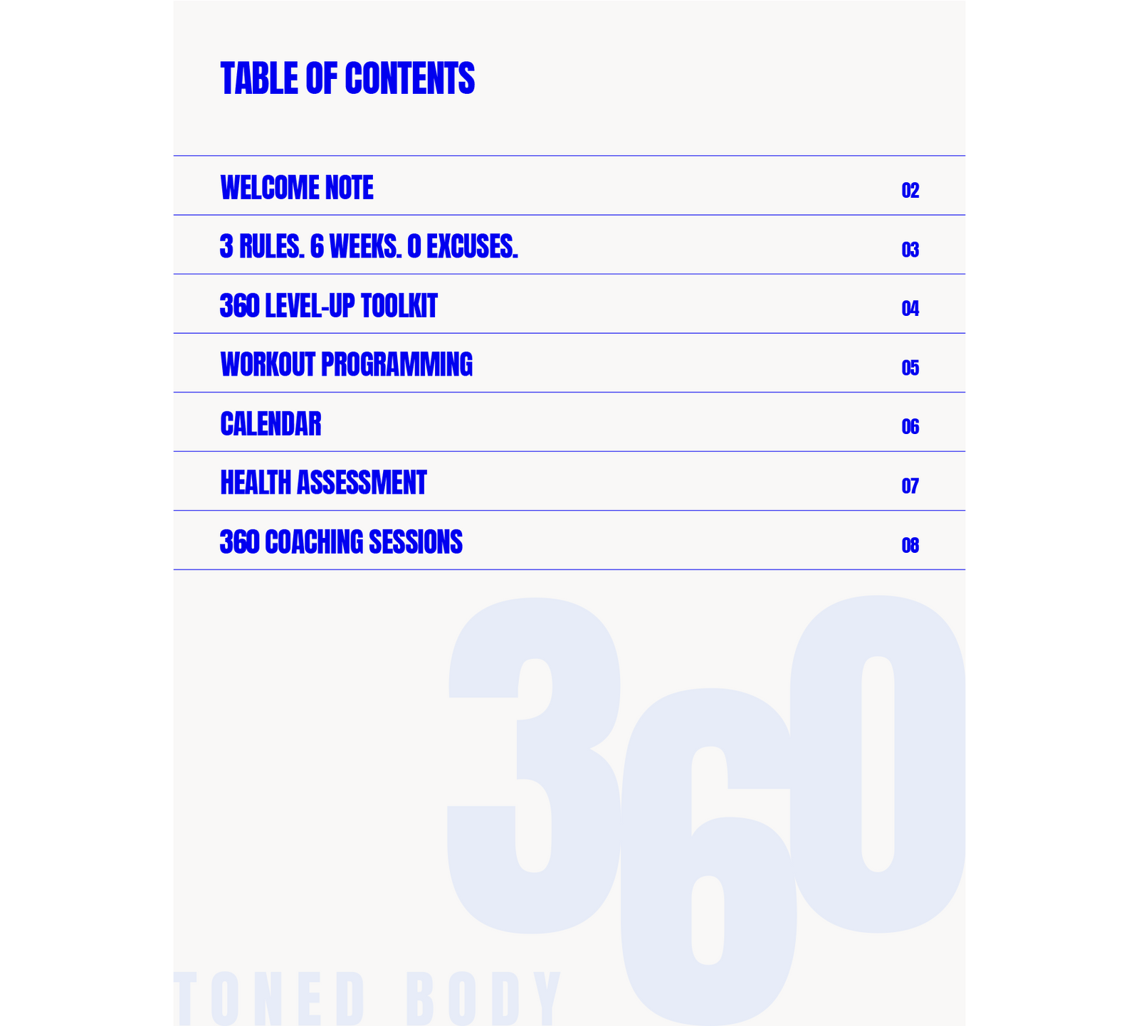 Toned Body 360 Challenge