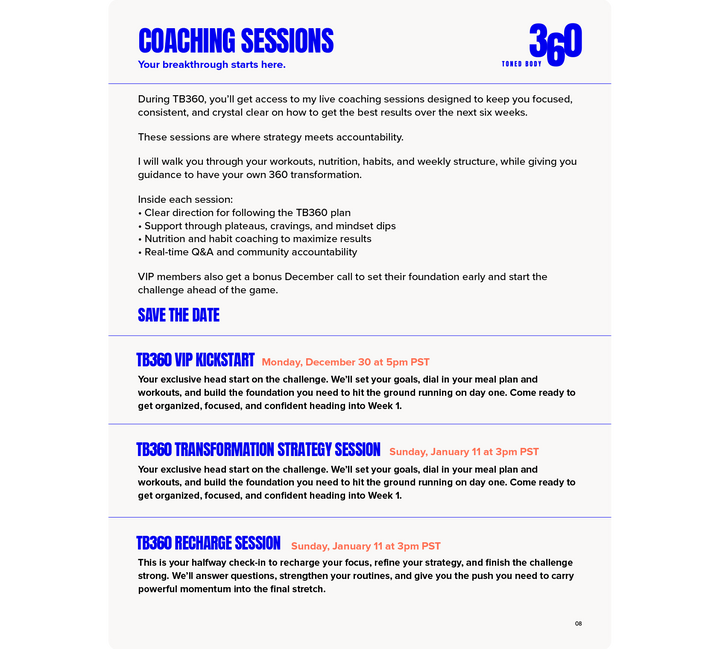 Toned Body 360 Challenge