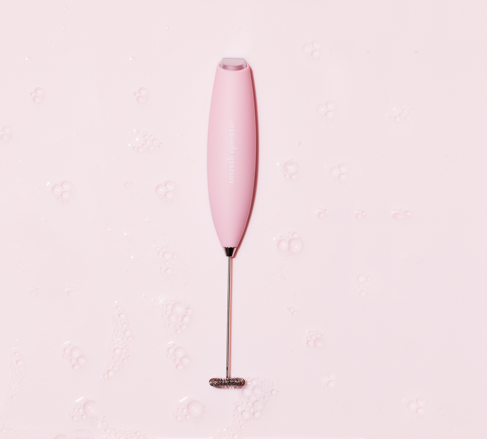 Smooth Operator Pink Handheld Electric Whisk, Milk Frother, Foam Maker for  Protein, Coffee & More - Stainless Steel Stand Included