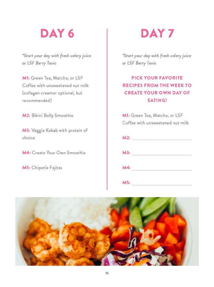 Sample meal days of 7 Day Slim Down