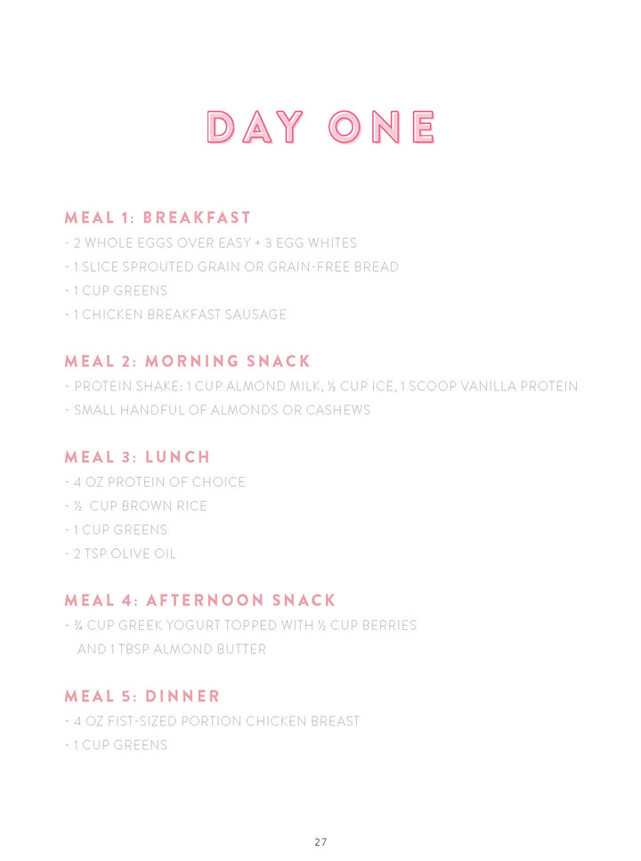 Busy Babe eBook Meal Plan Day 1