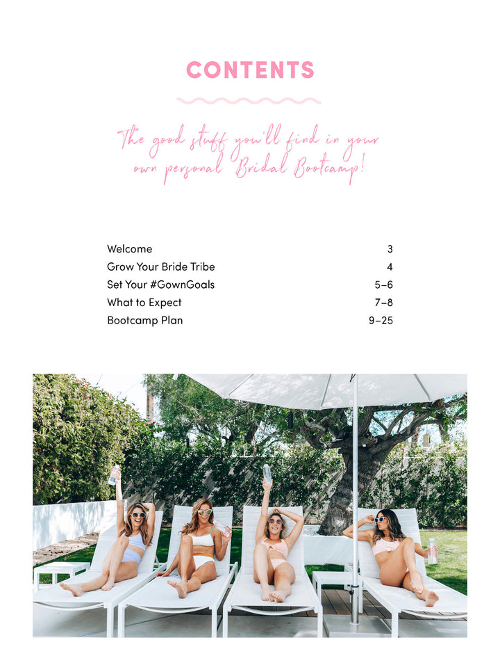 Contents of Bridal Bootcamp eBook