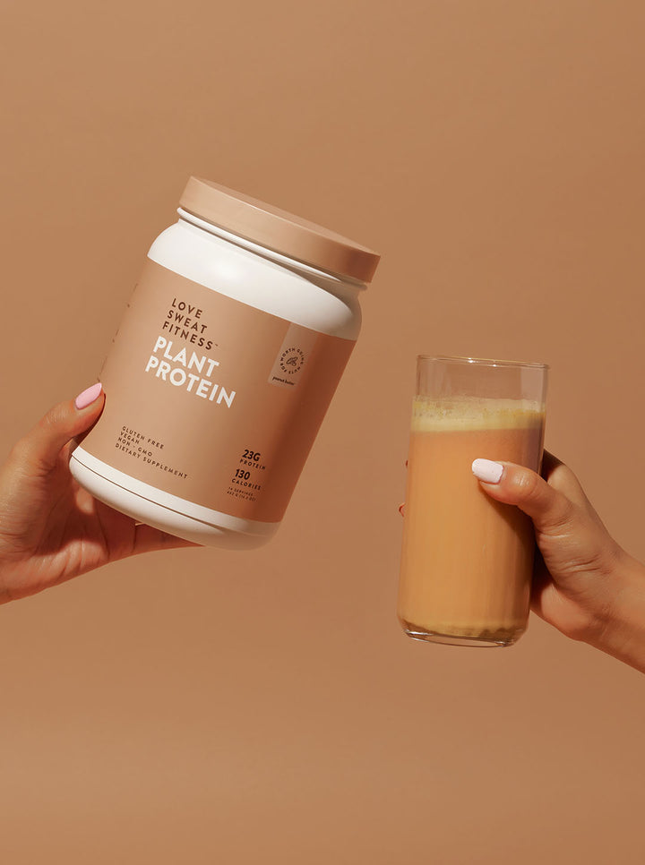 Peanut Butter Plant Protein - Cheers a glass of protein powder